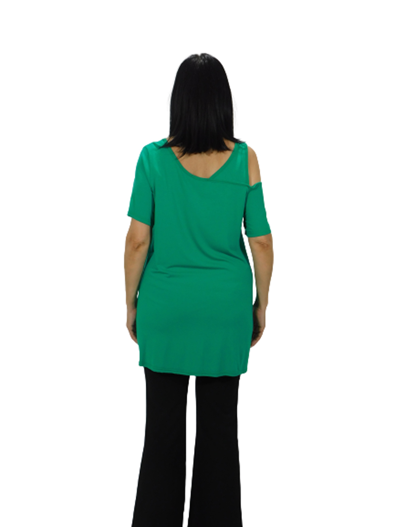 Μεγάλα Μεγέθη Μπλούζα Κόψιμο Στο Μανίκι-Plus Size