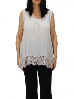 Μεγάλα Μεγέθη,Μπλούζα,Αμάνικη Ρόζ-Plus Size