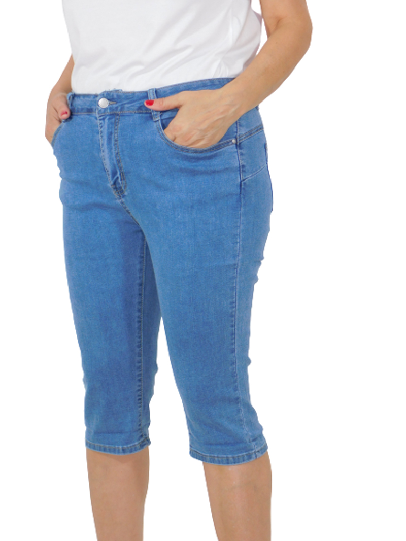 Μεγάλα Μεγέθη , Βερμούδα Κάτω Από Το Γόνατο Denim-Plus Size
