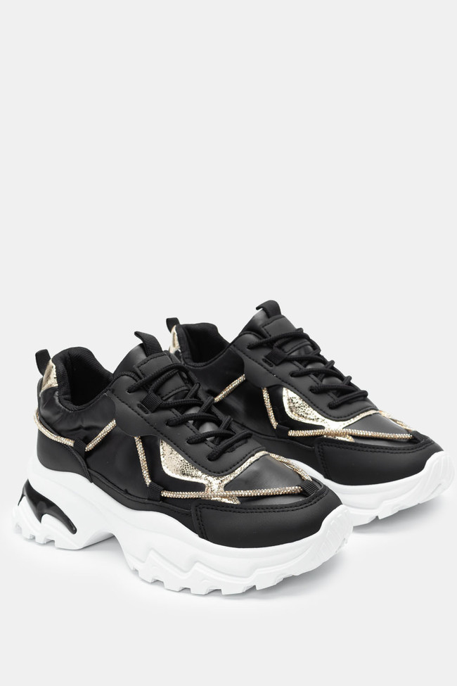 SNEAKERS GOLD -ΜΑΥΡΟ